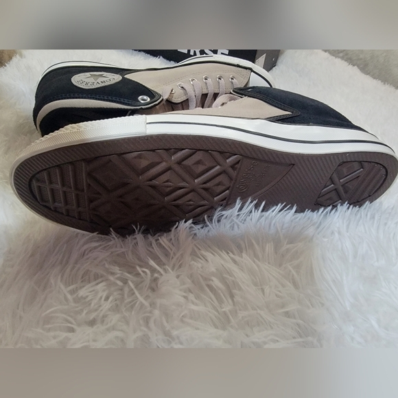 Converse Men's Black and White Mid-Top Sneakers - Picture 9 of 14